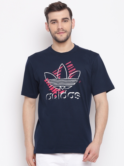 

ADIDAS Originals Men Blue Solid TREFOIL ART T-shirt