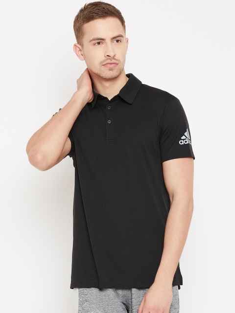 

ADIDAS Men Black Self-Checked Climachill Tennis T-shirt