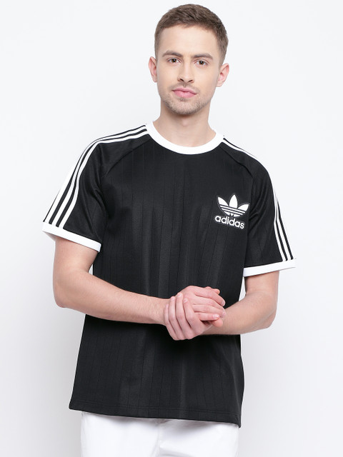 

ADIDAS Originals Men Black Striped BASEBALL T-shirt