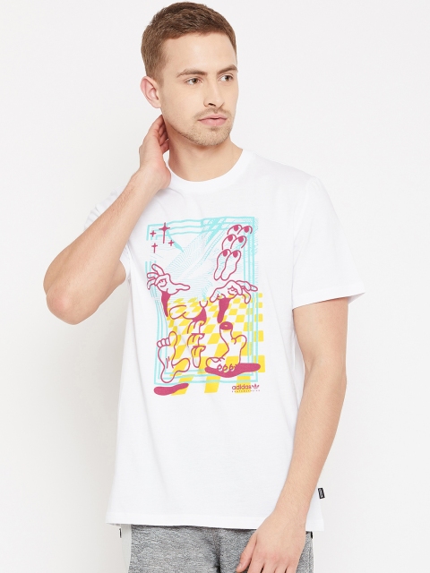 

ADIDAS Men White Printed Macrum Skateboarding T-shirt