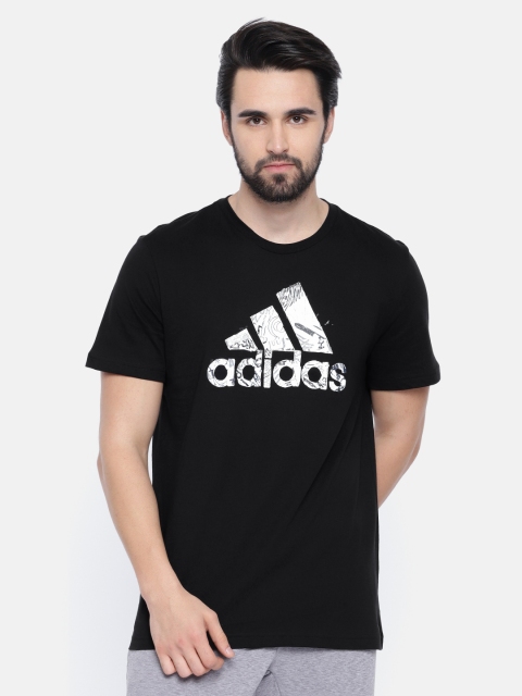 

ADIDAS Men Black Printed Round Neck MH BOS GRAPH T-shirt