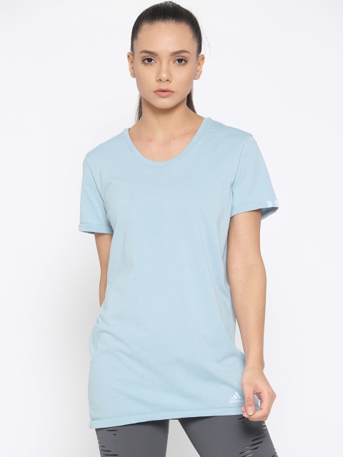 

ADIDAS Women Blue Solid 25/7 Slim Fit T-shirt