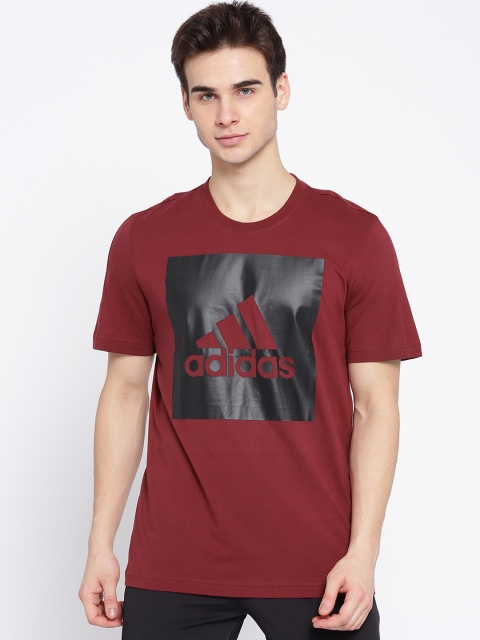 

ADIDAS Men Maroon & Black Printed ESS Big Logo Training T-shirt