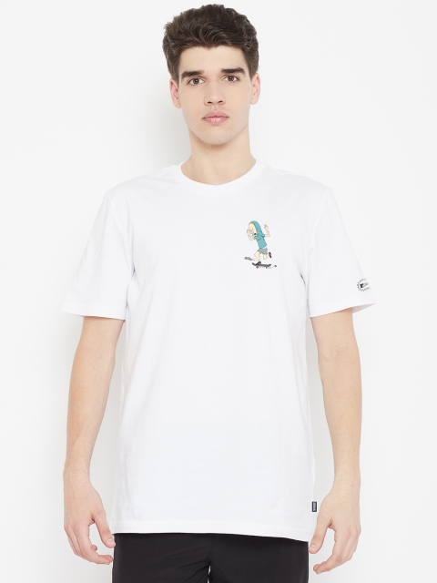 

ADIDAS Men White Printed Back Beavis & Butt-Head Skateboarding T-shirt