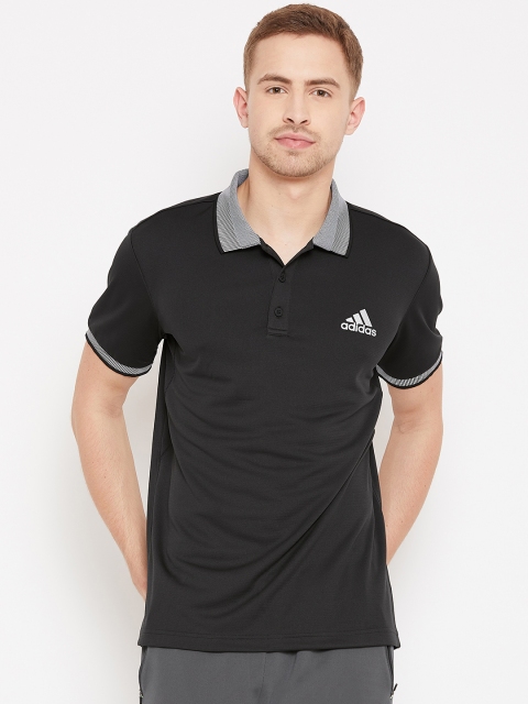 

ADIDAS Men Black Solid Club Polo T-Shirt