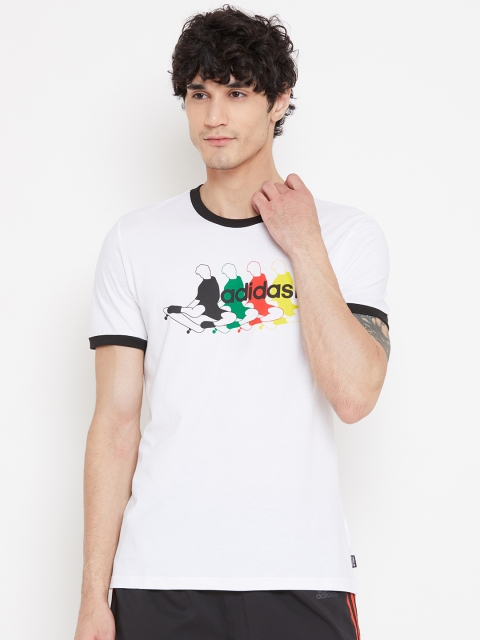 

ADIDAS Men White Beakey Printed Detail Skateboarding T-shirt