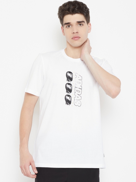 

ADIDAS Men White Printed CAYWOOD T-shirt