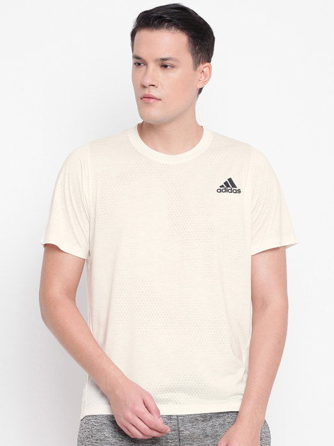 

ADIDAS Men Off-White Freelift Tech Aeroknit Self Design Training T-shirt