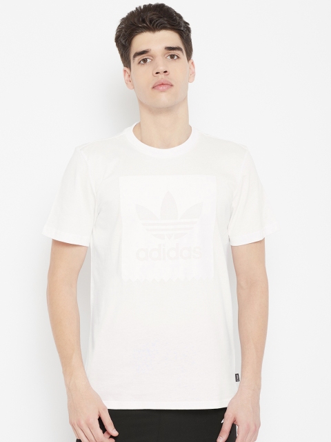 

ADIDAS Men Blue Solid BB Skateboarding T-shirt, White