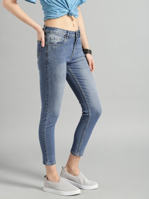 

Roadster Women Blue Skinny Fit Mid-Rise Clean Look Stretchable Cropped Jeans