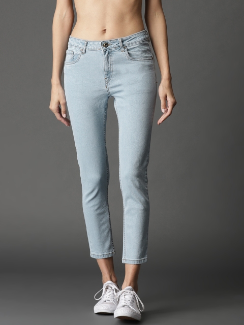 

Roadster Women Blue Vintage Crop Skinny Fit Mid-Rise Clean Look Stretchable Jeans
