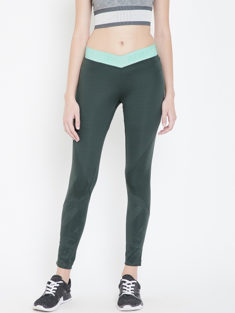 

ADIDAS Women Green Solid ASK SPR 2.0 E 7 Cropped Training Tights