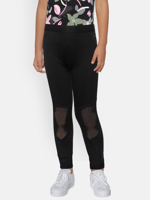 

ADIDAS Girls Black Alphaskin Sport Long Training Tights