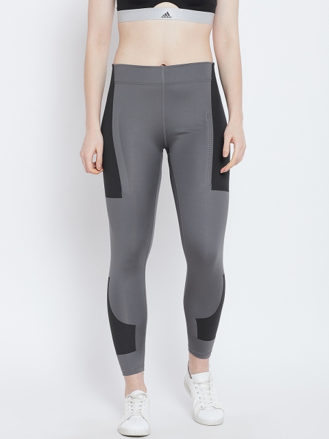 

ADIDAS Women Grey & Black Solid TRAIN TIGHT Cropped Tights