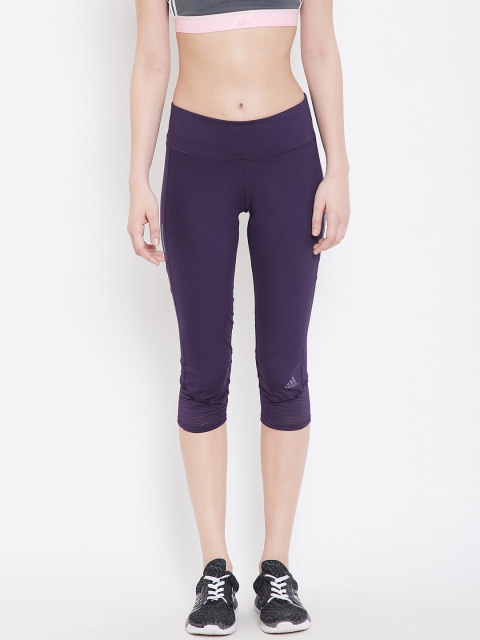 

ADIDAS Women Purple Solid How We Do 3/4th Running Tights