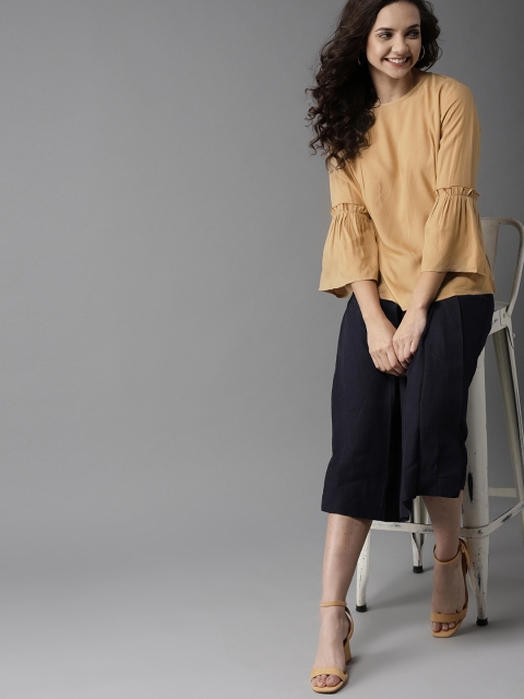 

HERE&NOW Women Beige Solid Top