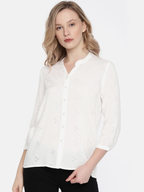 

Fame Forever by Lifestyle Women White Regular Fit Self Design Casual Shirt