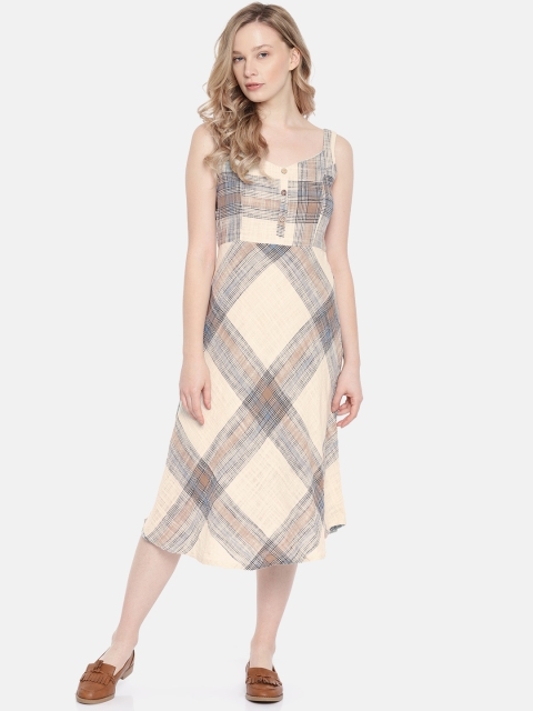 

CODE by Lifestyle Women Beige Checked A-Line Dress