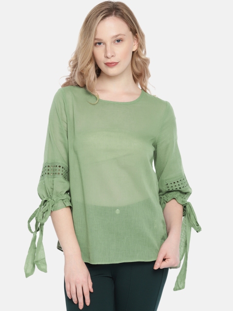 

Fame Forever by Lifestyle Women Green Solid Top