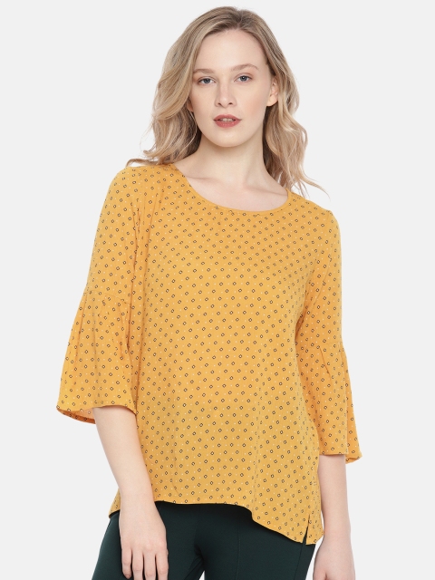 

Fame Forever by Lifestyle Women Mustard Yellow Printed Longline Top