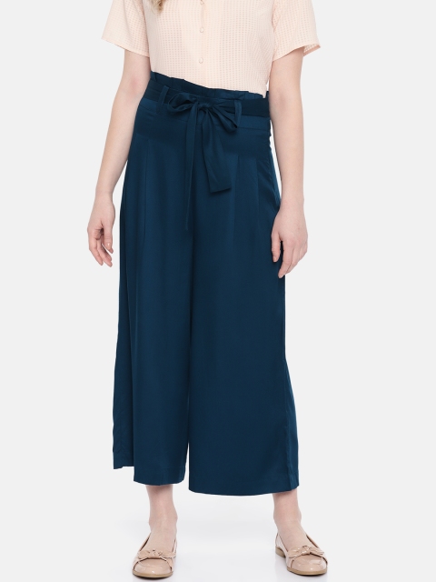 

CODE by Lifestyle Women Teal Blue Flared Fit Solid Culottes