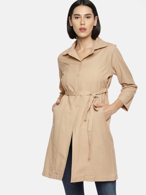 

Fame Forever by Lifestyle Women Beige Solid Duster Jacket