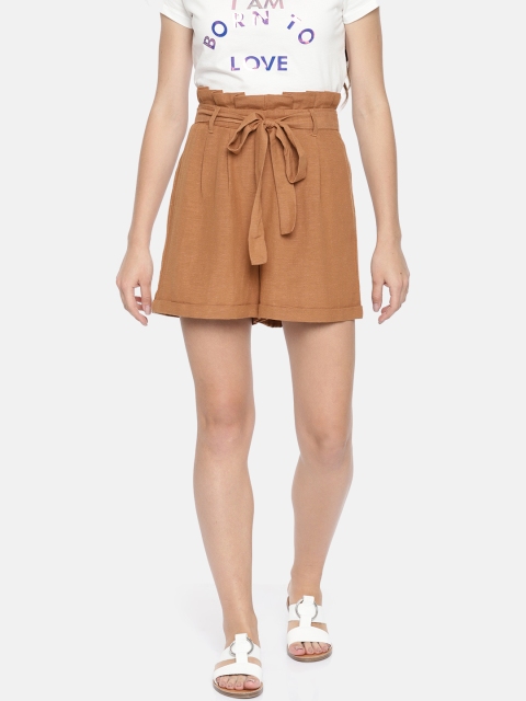 

Fame Forever by Lifestyle Women Brown Solid Regular Fit Regular Shorts