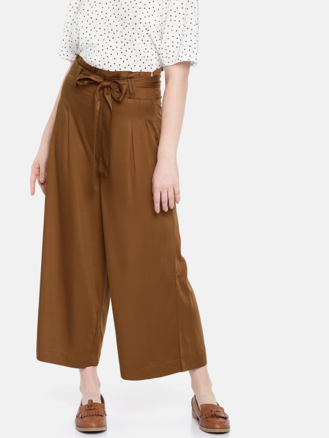 

CODE by Lifestyle Women Brown Flared Fit Solid Palazzos