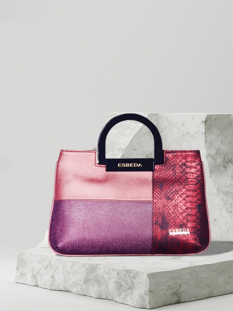 

ESBEDA Maroon & Mauve Colourblocked Handheld Bag
