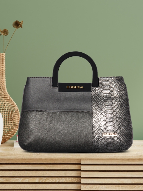 

ESBEDA Grey Textured Handheld Bag