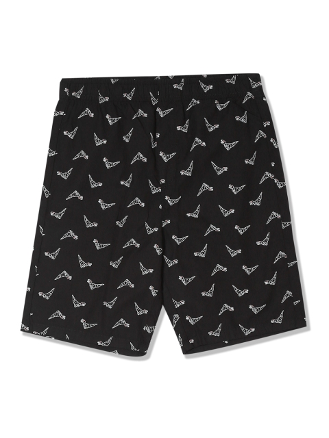

Flying Machine Boys Black Printed Regular Fit Regular Shorts