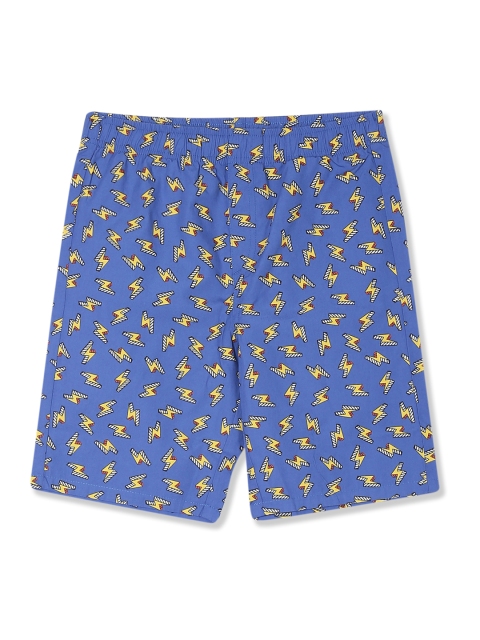 

Flying Machine Boys Blue Printed Regular Fit Regular Shorts