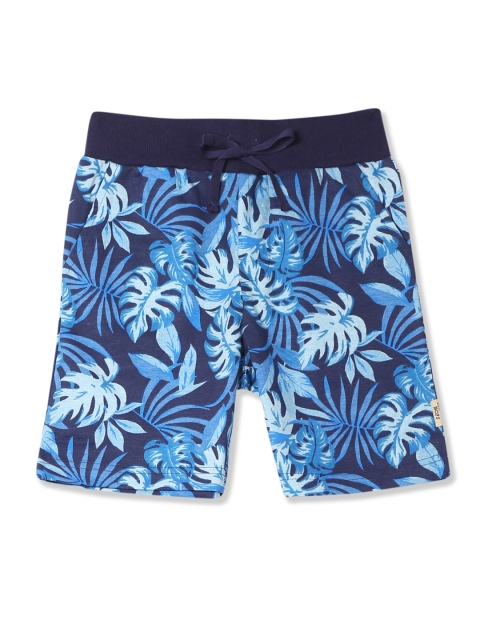 

Flying Machine Boys Navy Blue Printed Regular Fit Regular Shorts