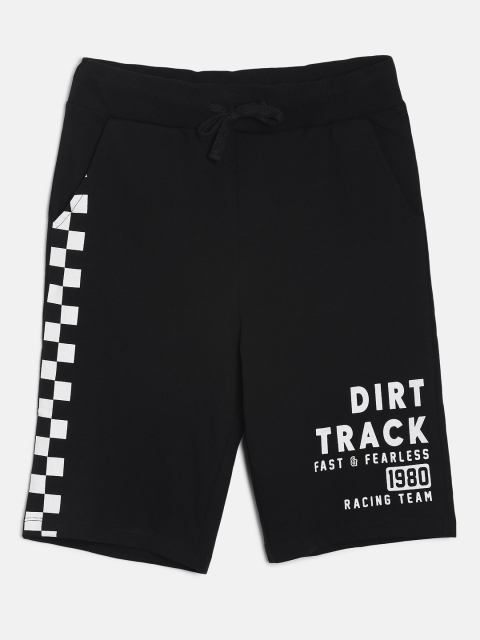 

Flying Machine Boys Black Printed Regular Fit Regular Shorts