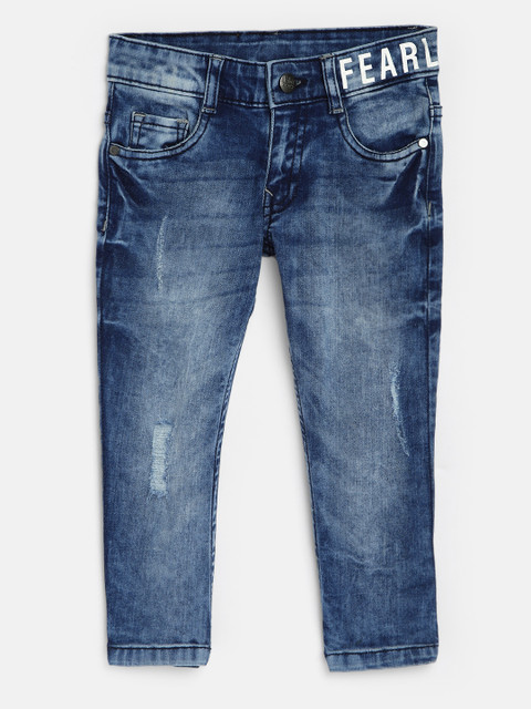 

Flying Machine Boys Blue Skinny Fit Mid-Rise Low Distress Stretchable Jeans