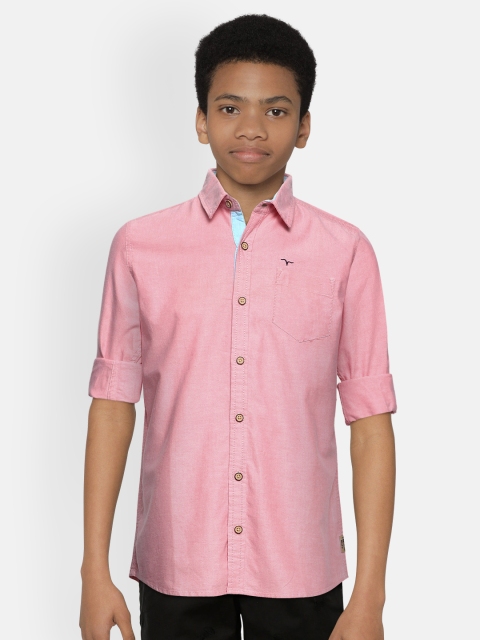 

Flying Machine Boys Pink Regular Fit Solid Casual Shirt