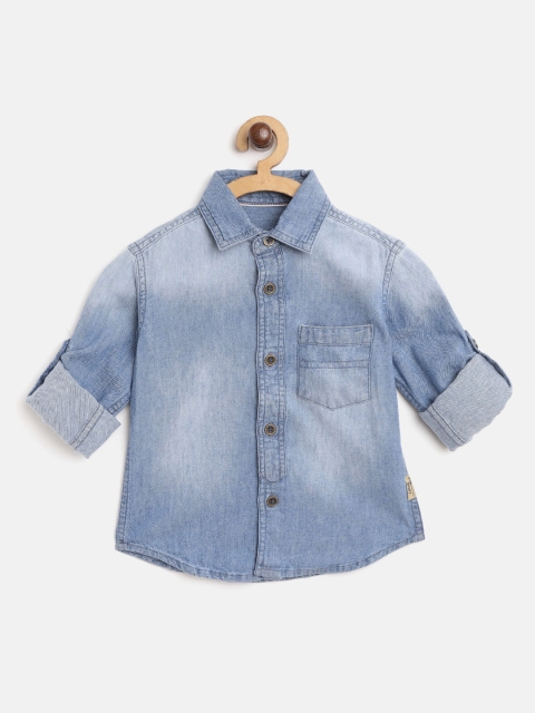 

Flying Machine Boys Blue Regular Fit Faded Denim Shirt