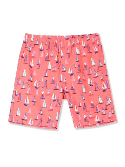 

Flying Machine Boys Coral Printed Regular Fit Regular Shorts