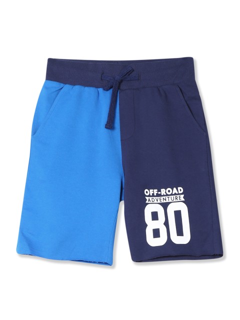 

Flying Machine Boys Navy Blue Colourblocked Regular Fit Regular Shorts