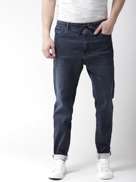 

GAS Men Navy Blue Straight Fit Solid Regular Trousers