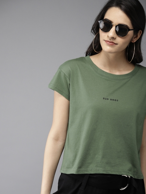 

Moda Rapido Bro Code Boxy Fit Cotton T-shirt, Olive