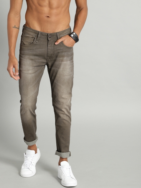 

Roadster Men Olive Green Skinny Fit Mid-Rise Clean Look Stretchable Jeans