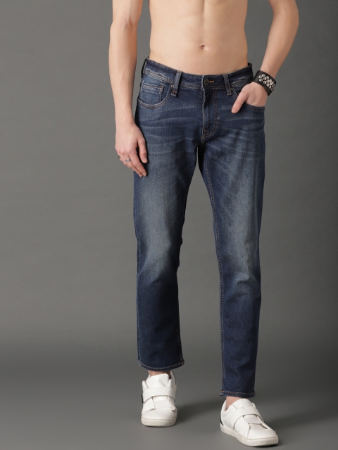 

Roadster Men Blue Slim Fit Mid-Rise Clean Look Stretchable Cropped Jeans