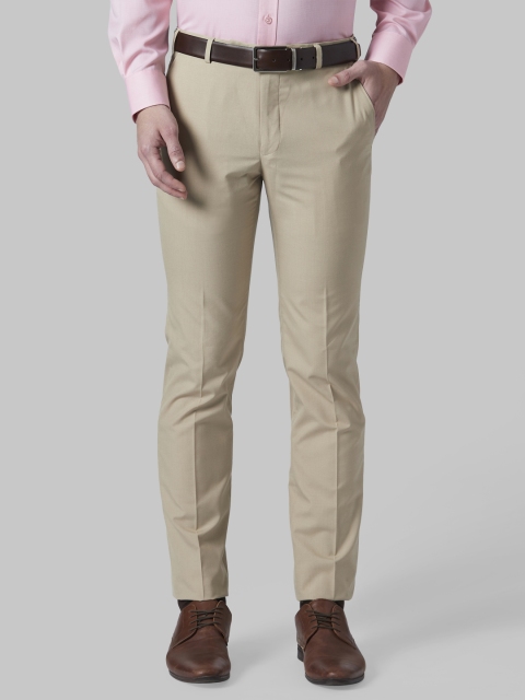 

Park Avenue Men Beige Slim Fit Solid Formal Trousers