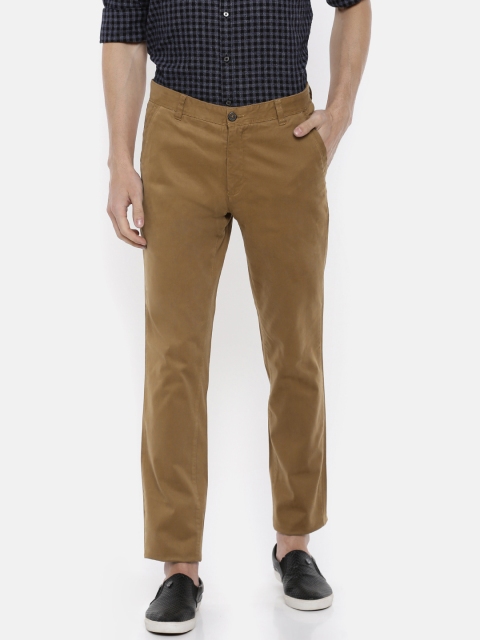 

ColorPlus Men Khaki Brown Contemporary Fit Solid Chinos