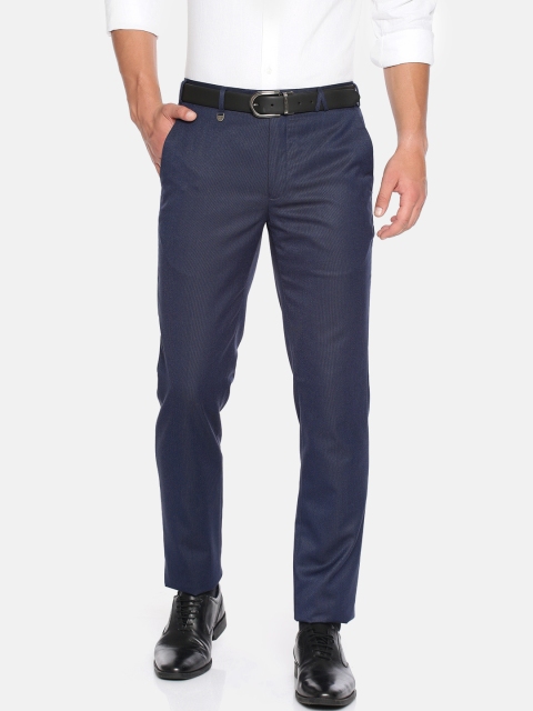 

Park Avenue Men Blue Super Slim Fit Solid Formal Trousers