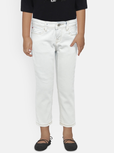 

Lee Cooper Girls Off-White Regular Fit Mid-Rise Clean Look Jeans
