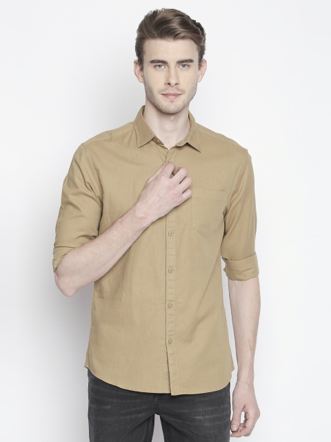 

BYFORD by Pantaloons Men Brown Slim Fit Solid Casual Shirt