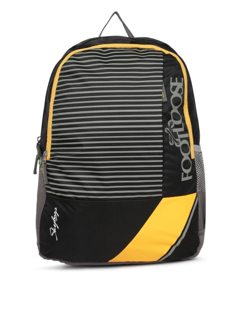 

Skybags Unisex Black & Yellow Striped Backpack
