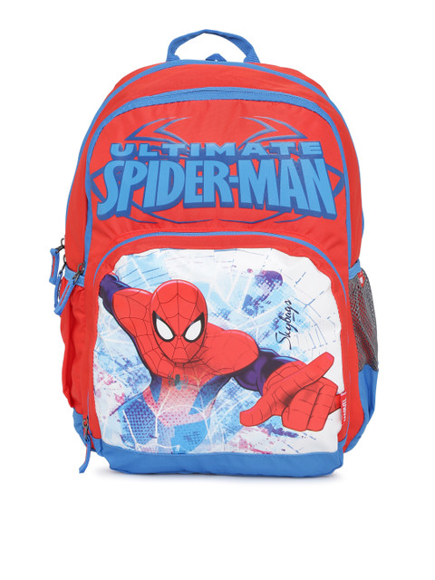 

Skybags Unisex Red & Blue Graphic Backpack